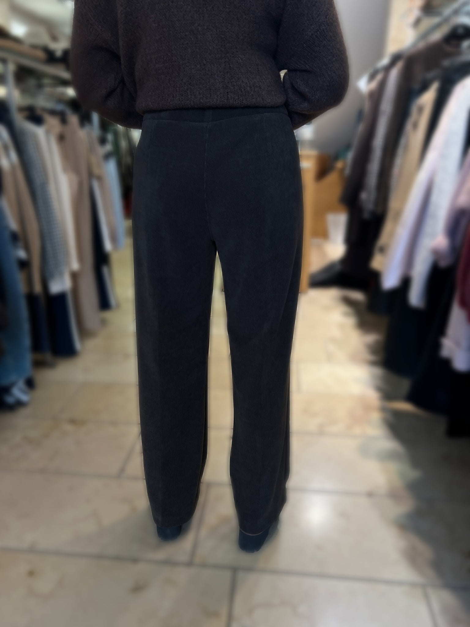 Tinta Style Yoselin Corduroy Trouser With Button Detail Chocolate