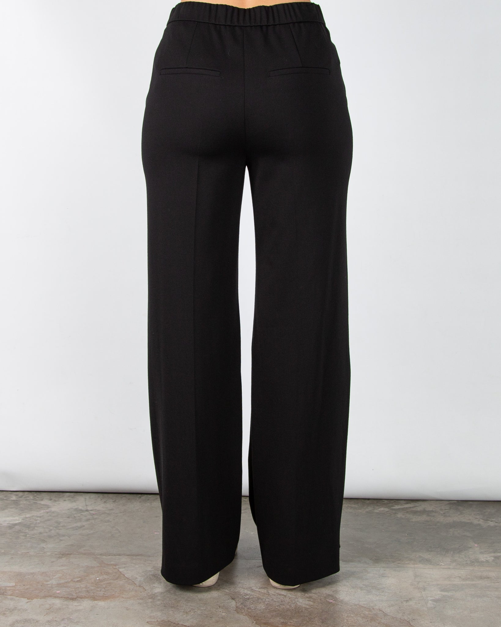 Luisa Cerano Wide Leg Side Stripe Trouser With Side Split Deep Black