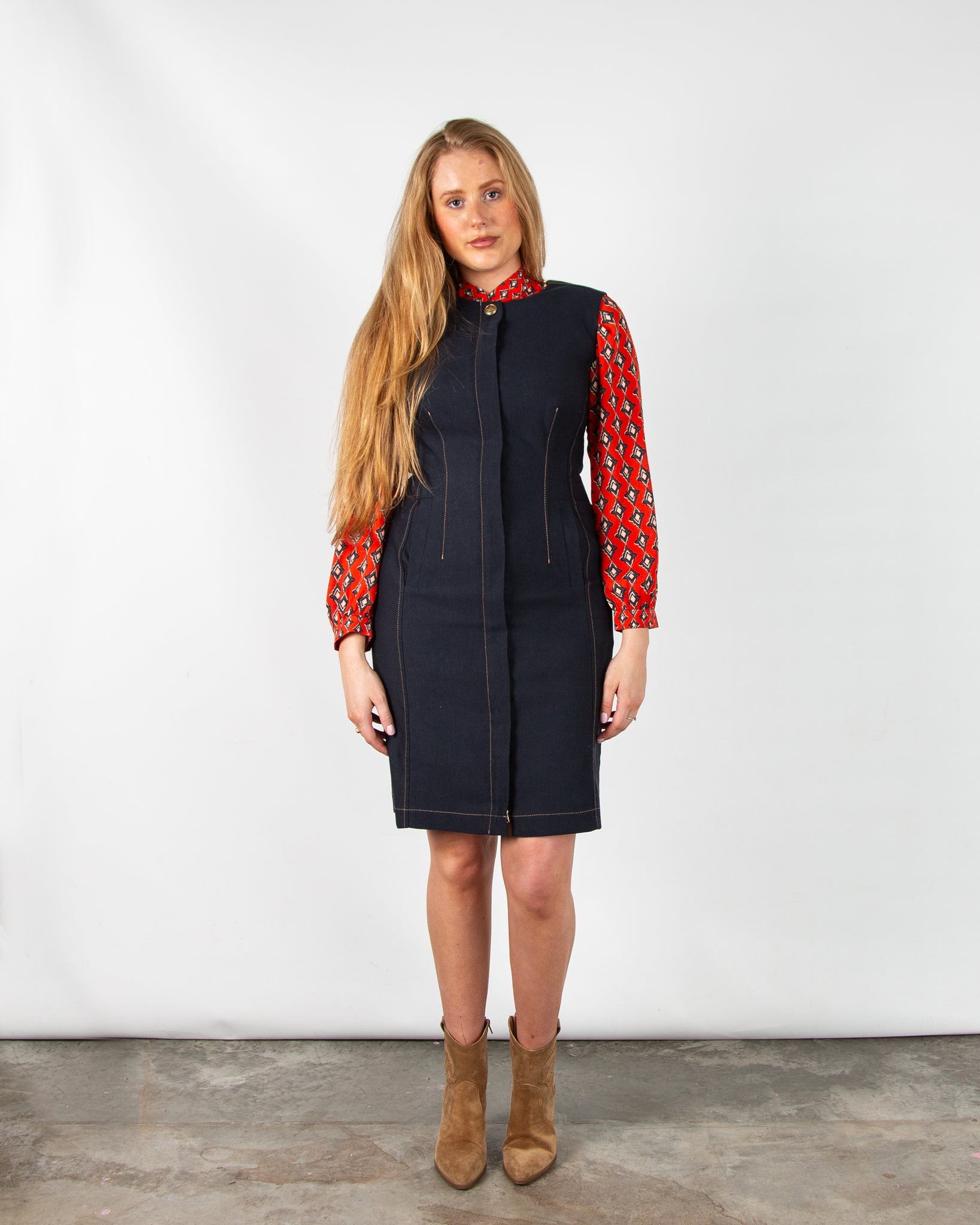 marc cain denim dress Rethink Together' midi denim dress