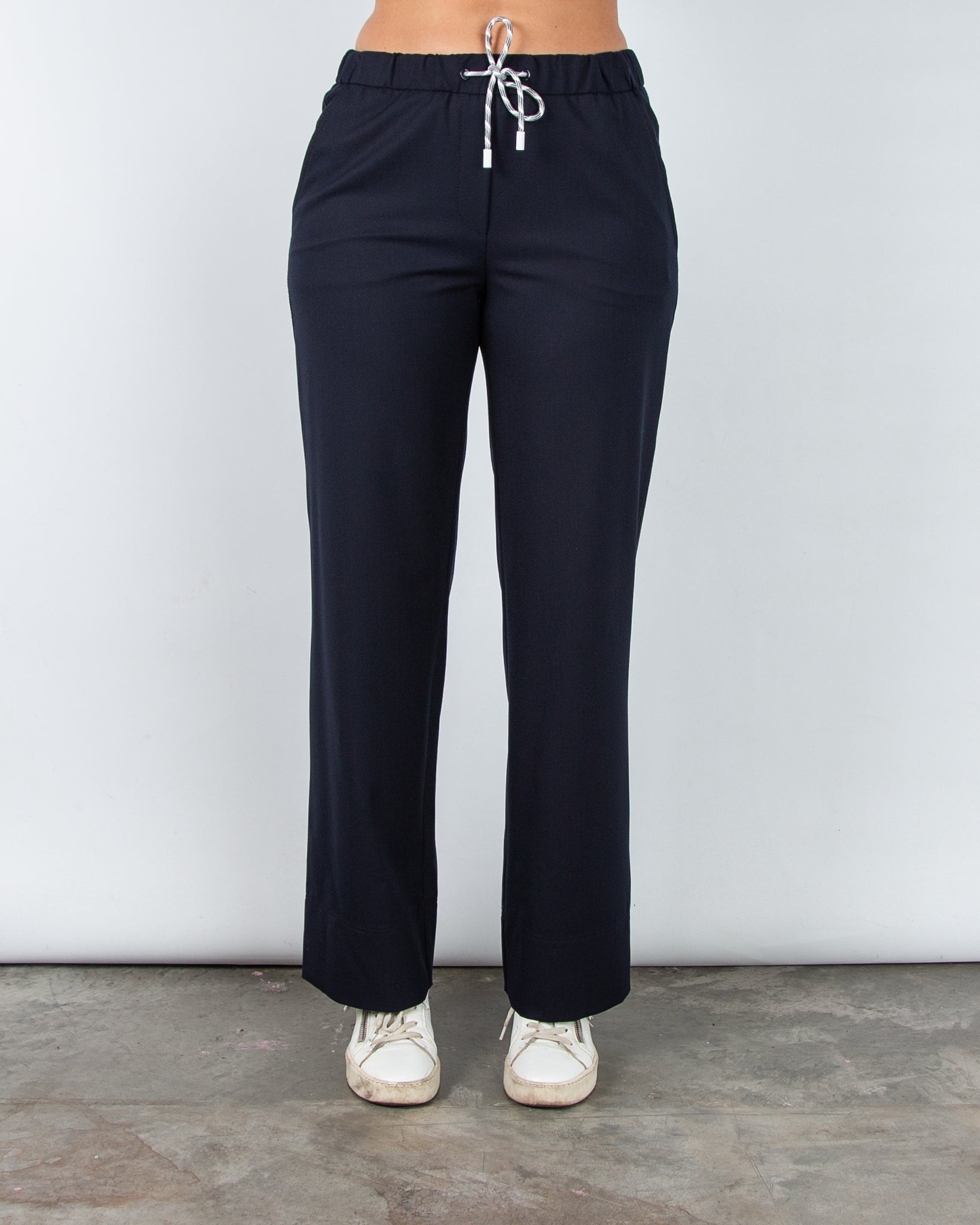 Marc Cain Washington Wide Leg Pull On Trouser Navy 394