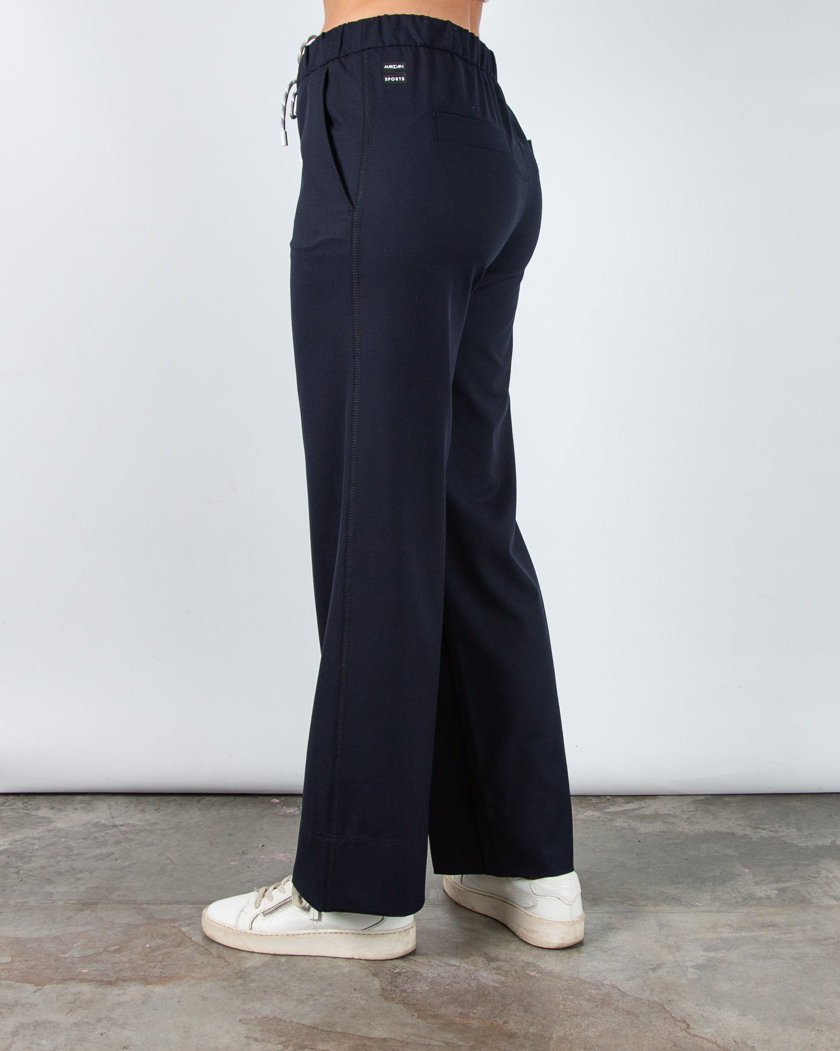Marc Cain Washington Wide Leg Pull On Trouser Navy 394