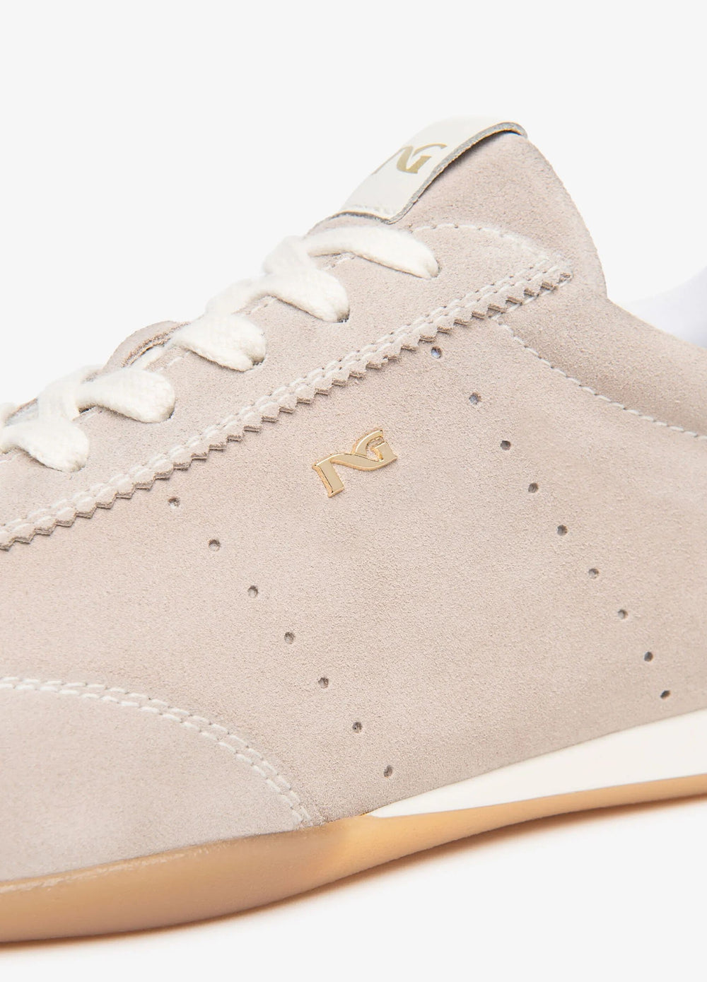 Nero Giardini Suede Low Profile Trainer with Memory Foam Sole Nude Blush 677
