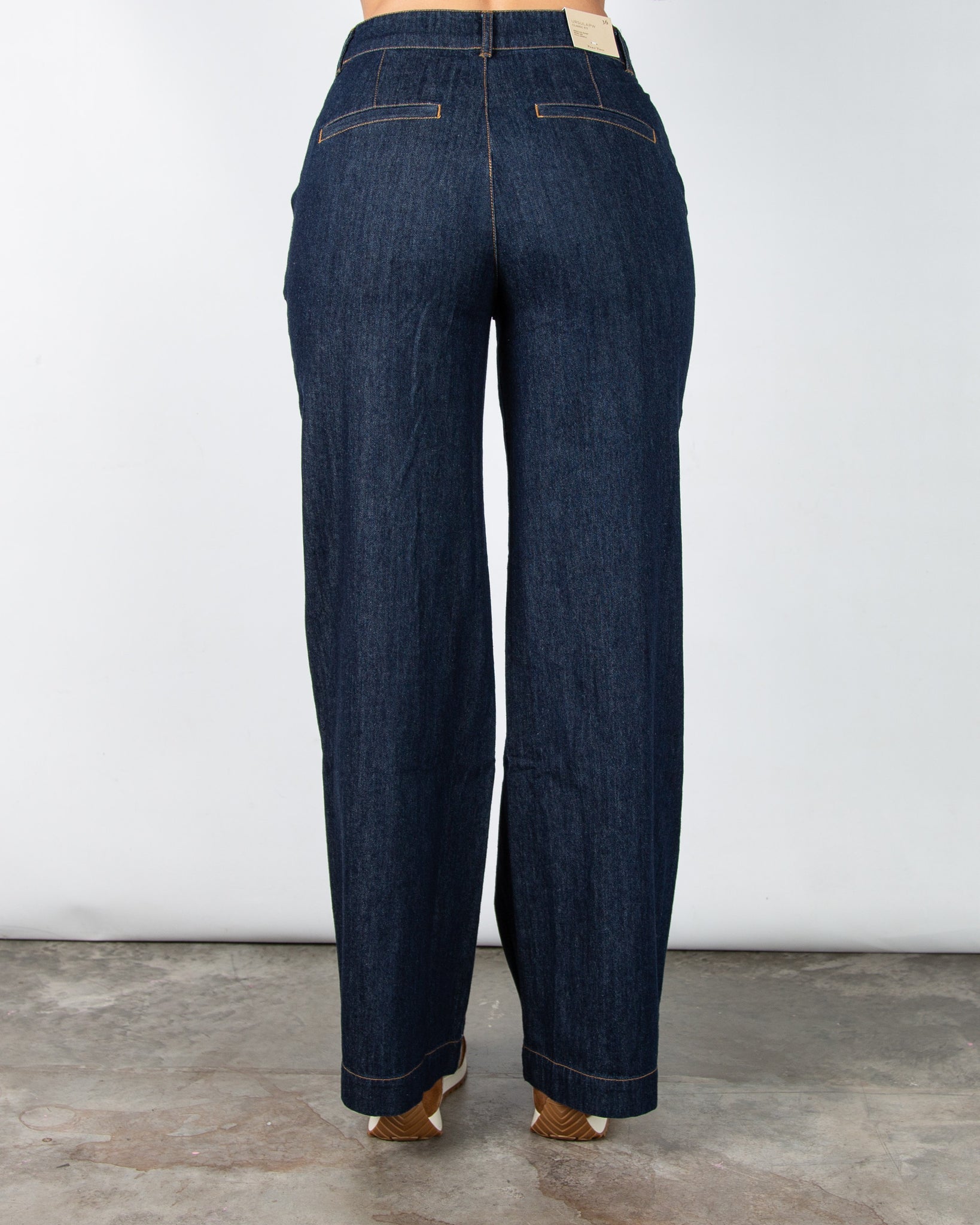 Part Two Ursula Wide Leg Denim Jean With Diamante Trim Dark Denim