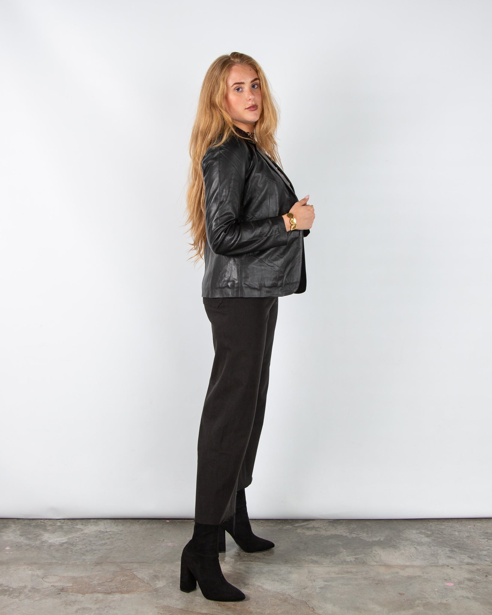 Part Two Vega Single Breasted Leather Blazer Black