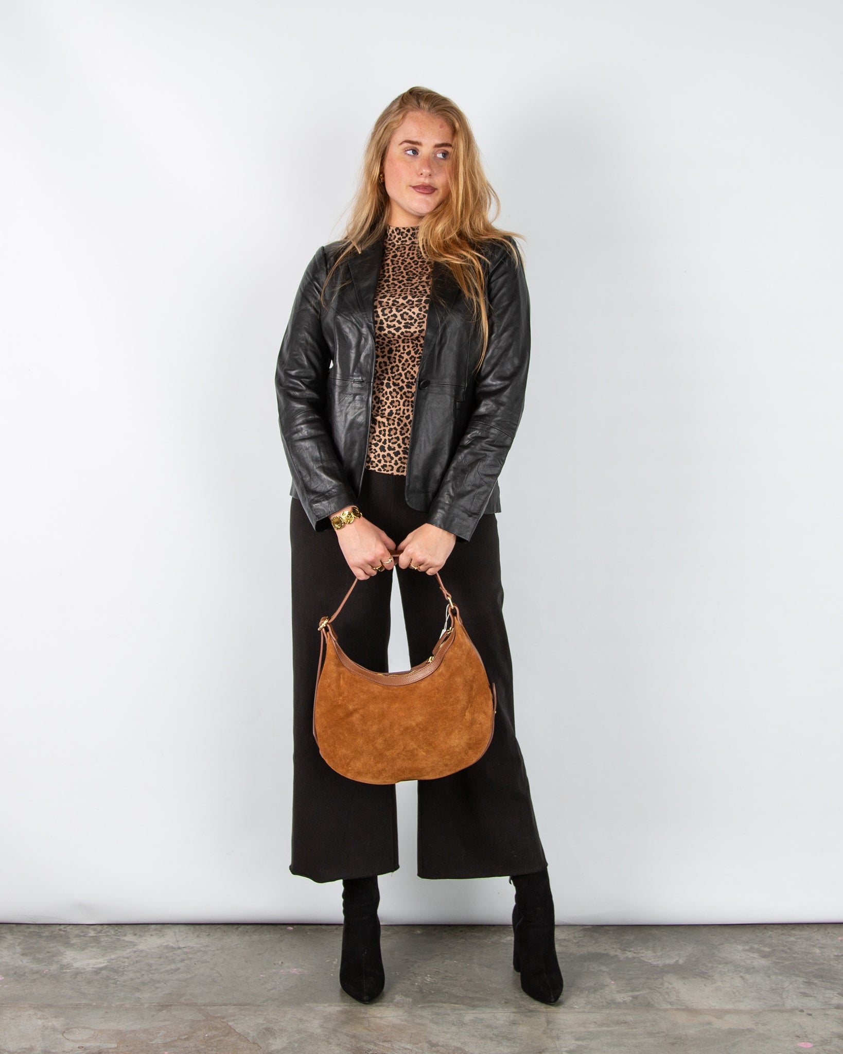 Part Two Vega Single Breasted Leather Blazer Black