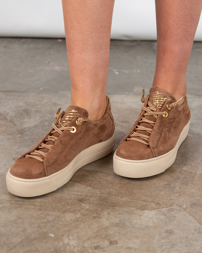 Paul Green Nubuck Suede Pull On Sneakers Camel