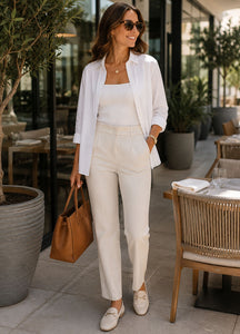 smart cigarette trousers Red Button Diana Smart Cotton Cigarette Trousers Pearl – SisterOnlinestore