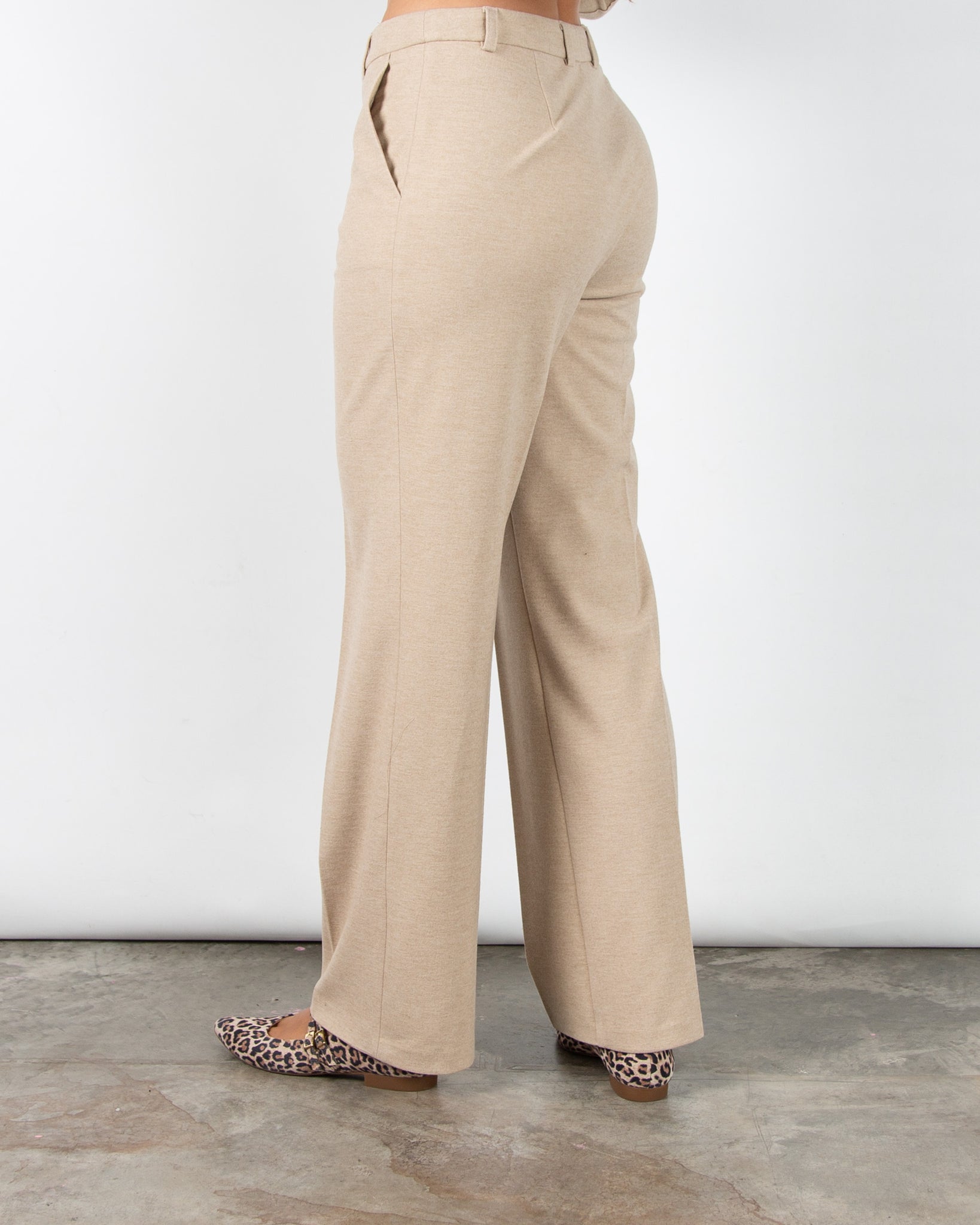 Robell Britt Soft Wide Leg Smart Trouser Ecru 14