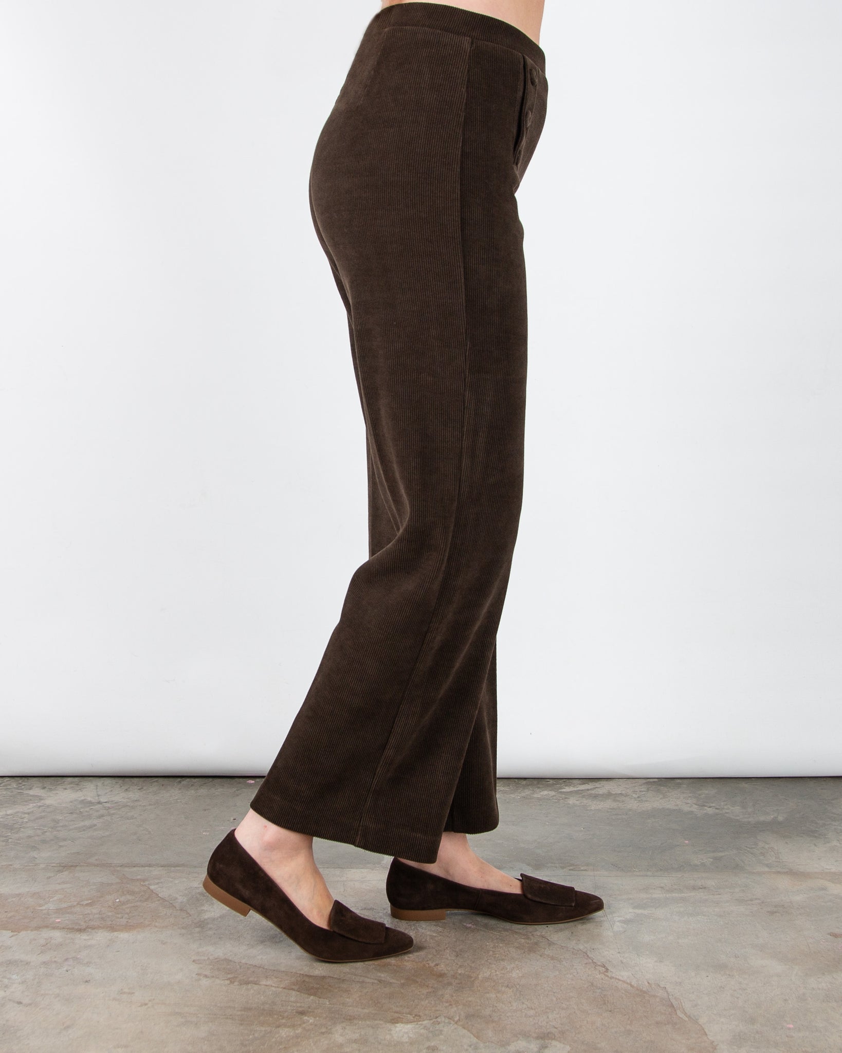 Tinta Style Yoselin Corduroy Trouser With Button Detail Chocolate