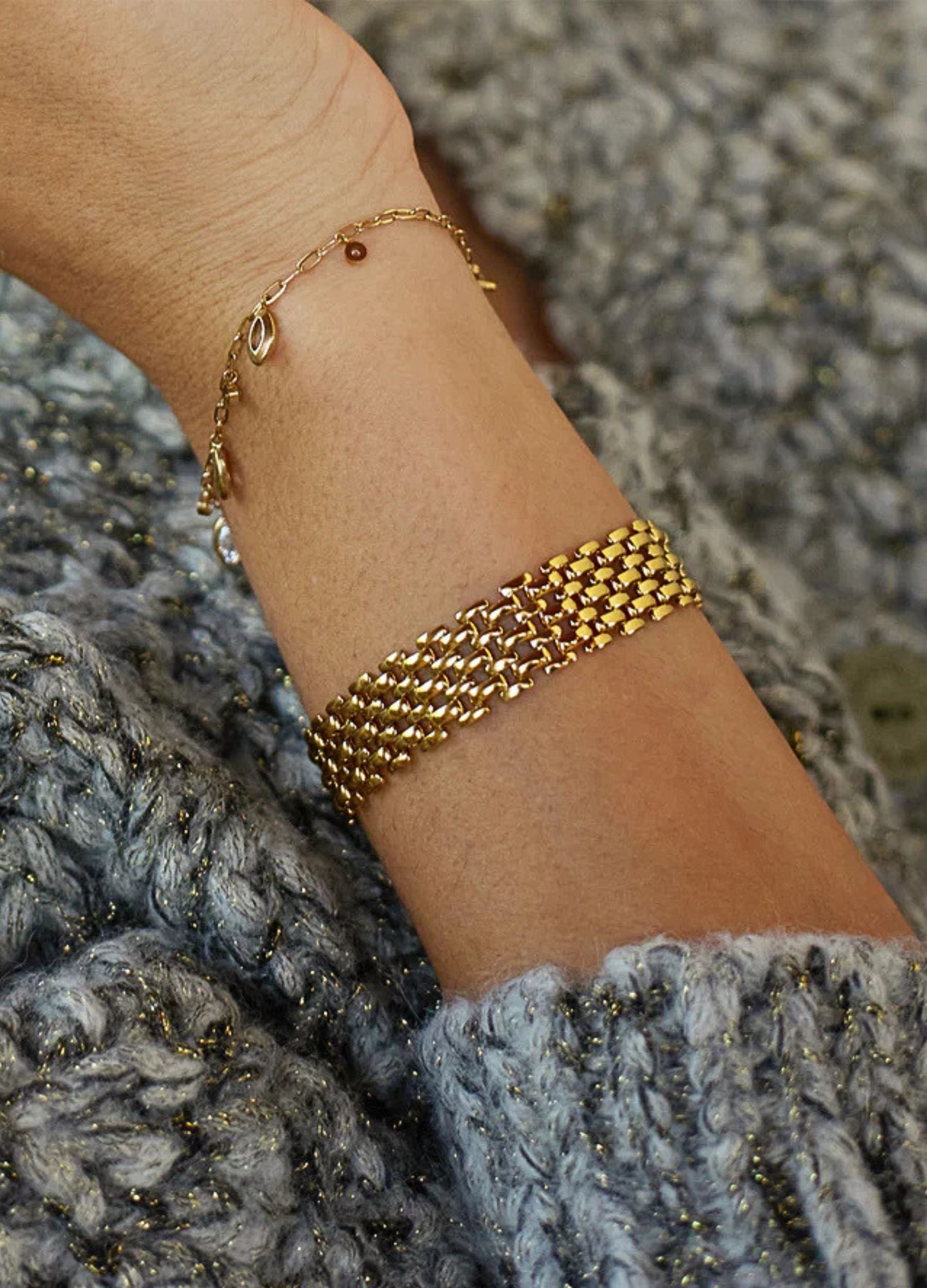 Zag Bijoux Nate Woven Link Chain Bracelet Gold – SisterOnlinestore